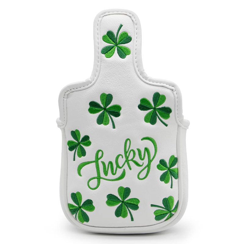 Golf Headcovers Live Lucky Golf Driver Covers Advanced Embroidery Fairway Wood Covers Hybrid Covers Mallet Blade Putter Head Covers Premium Leather Shamrock Golf Club Covers