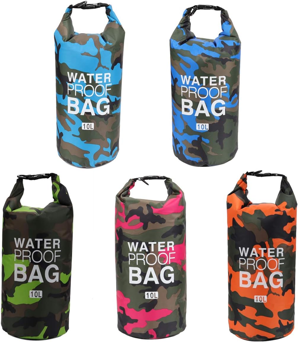 Skiennix Waterproof Dry Bag - Roll Top Sack Keeps Gear Dry for Kayaking, Rafting | Dark Blue, 5L