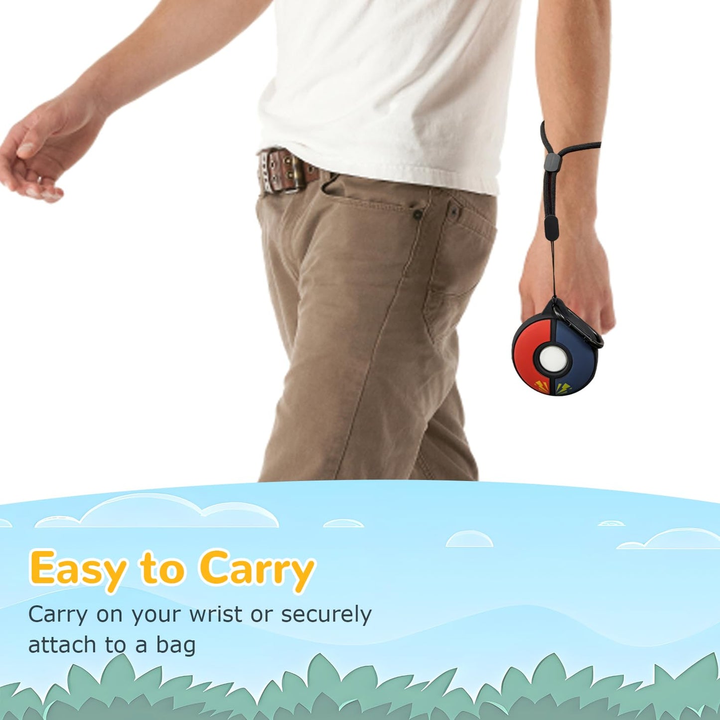 Chanvoo Silicone Protective Case for Poke GO Plus + (2023) with Keychain & Wrist Strap, Soft Skin Cover Shell - Black