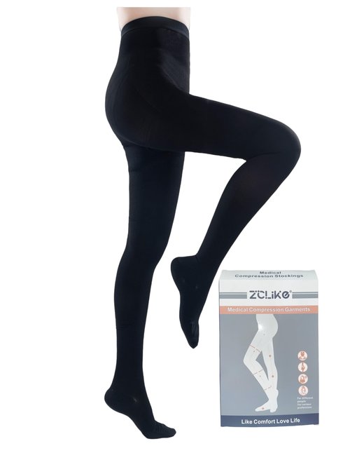 ZCLIKE® Medical Compression Pantyhose Closed Toe Stockings for Women&Men 20-30mmHg All-Season Comfort Advanced Support for Varicose Veins Edema DVT Plus Size