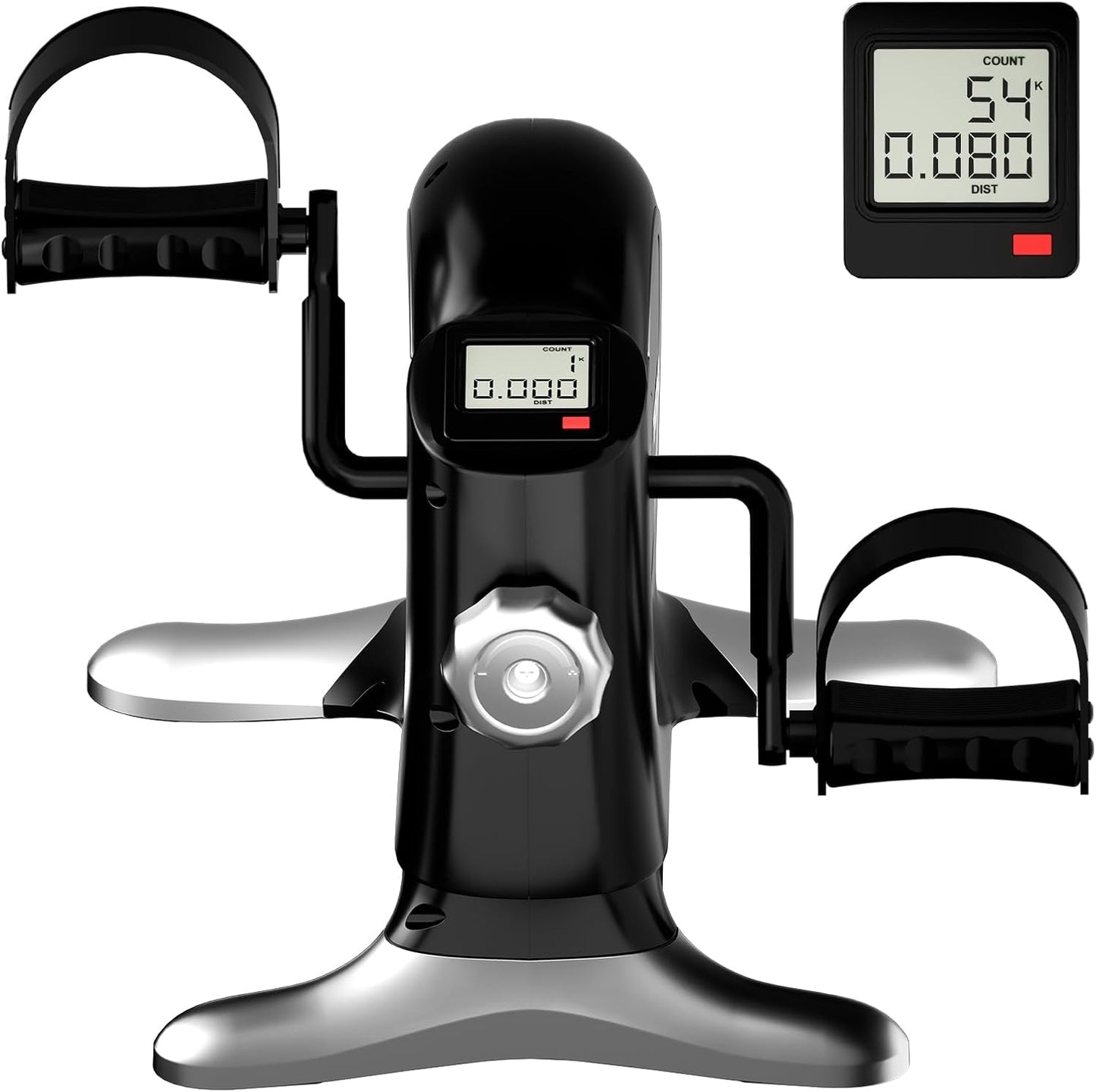 Under Desk Bike Pedal Exerciser - Mini Exercise Bike for Arm & Leg Workouts | Portable with LCD Display