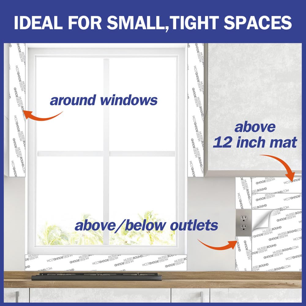 MusselBound® Adhesive Tile Mat - MINI ROLL - (3.75 sq ft per roll), Easy Installation for Small Spaces