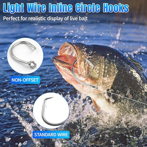 2X Strong Stainless Steel Circle Fishing Hooks - 8/0, 20-Piece Set