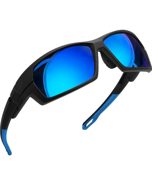 Joopin Blue Sports Sunglasses Polarized UV Protection Wrap Around Sun Glasses Shades for Women Men Running Driving