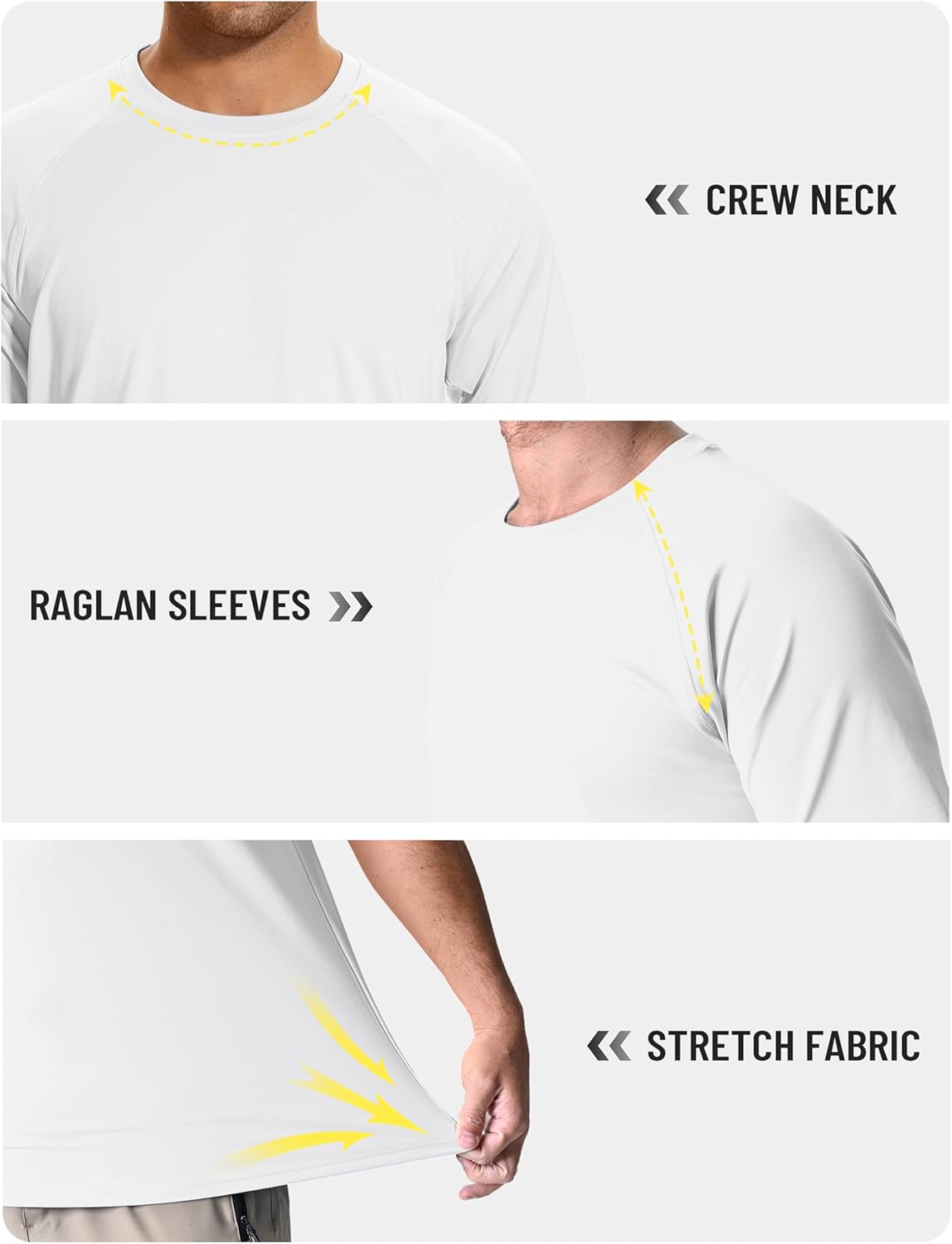 TACVASEN Men's Rashguard Shirt - UPF 50+ Sun Protection | Quick-Dry Athletic T-Shirt for Fishing & Swimming