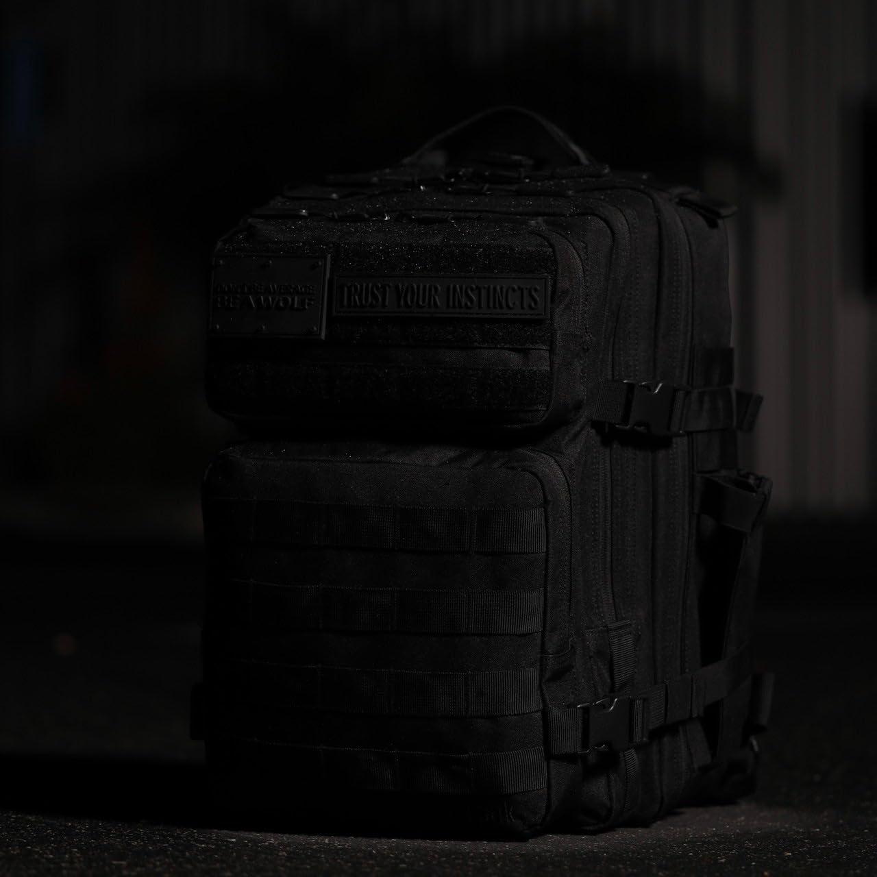 WOLFpak 25L Tactical Gym Backpack (Nightshade Edition) Durable 1000D Waterproof Oxford Material with MOLLE Webbing, Laptop Pocket & Dual Cup Holders