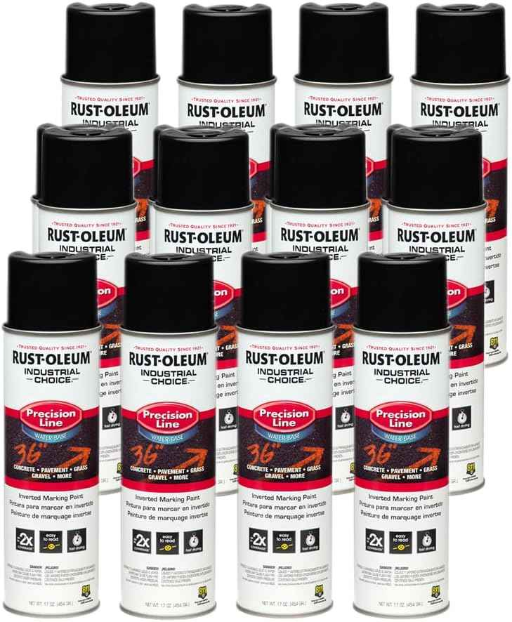 Fluorescent Orange Marking Spray Paint - Rust-Oleum 12 Pack, 17 Oz Inverted Solvent-Based