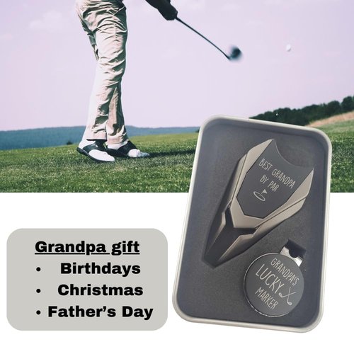 Best Grandpa By Par Divot Tool Set, Golf Gifts for Grandpa from Granddaughter, Golf Grandpa Gifts from Grandkids, Gift for Grandpa from Grandkids, Grandpa Baby Announcement, New Grandpa Gifts, Golfing