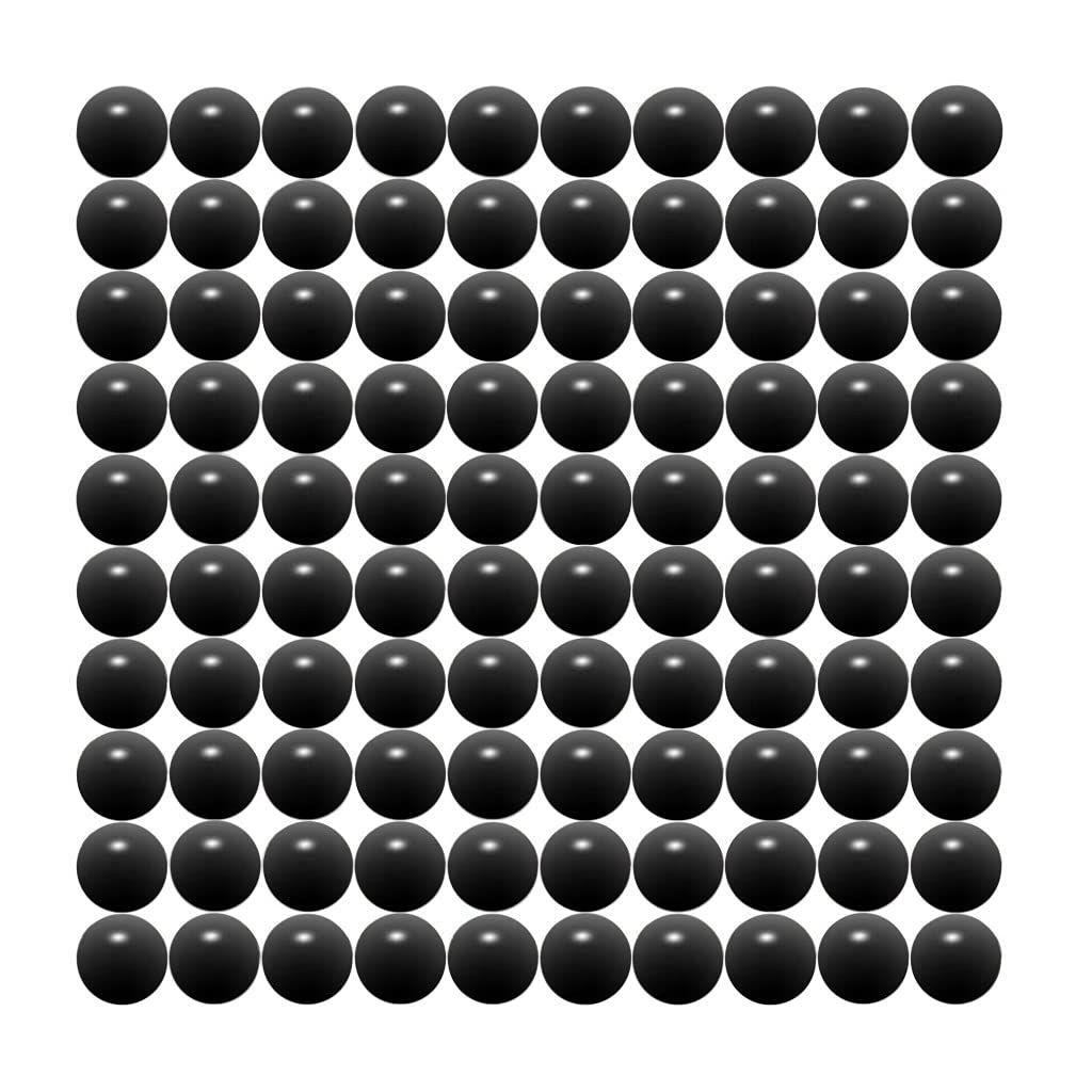 Seamless 68 Cal Paintballs Jawbreaker Solid Balls - Self Defense Nylon, Less Lethal Practice Paintballs .68 Caliber - Black (100 Count) 3.5 Gram