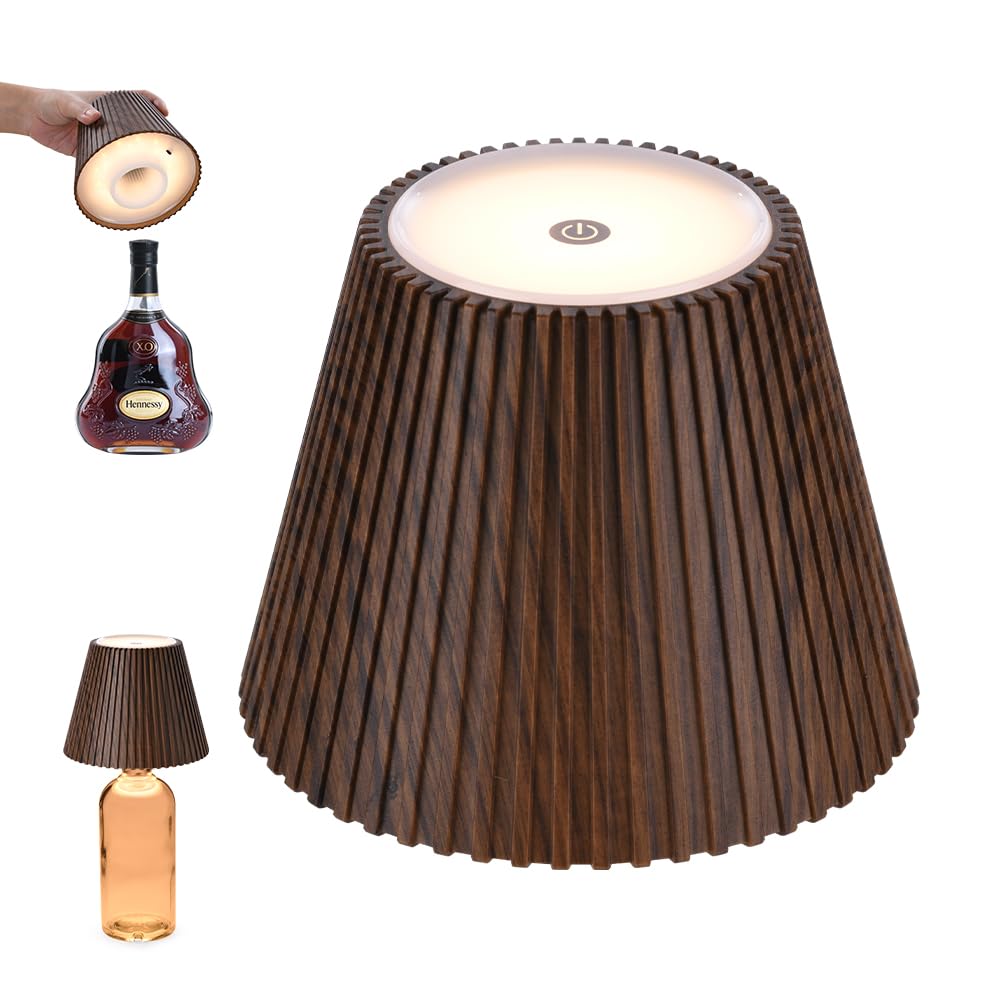 WILIT Wireless Bottle Lamp Shades, 3-Level Brightness Wine Bottle Lights for Liquor Bottles,Cordless Battery Operated Lamp for Living Room, Home Bar Decor, Gifts for Mom Women Men