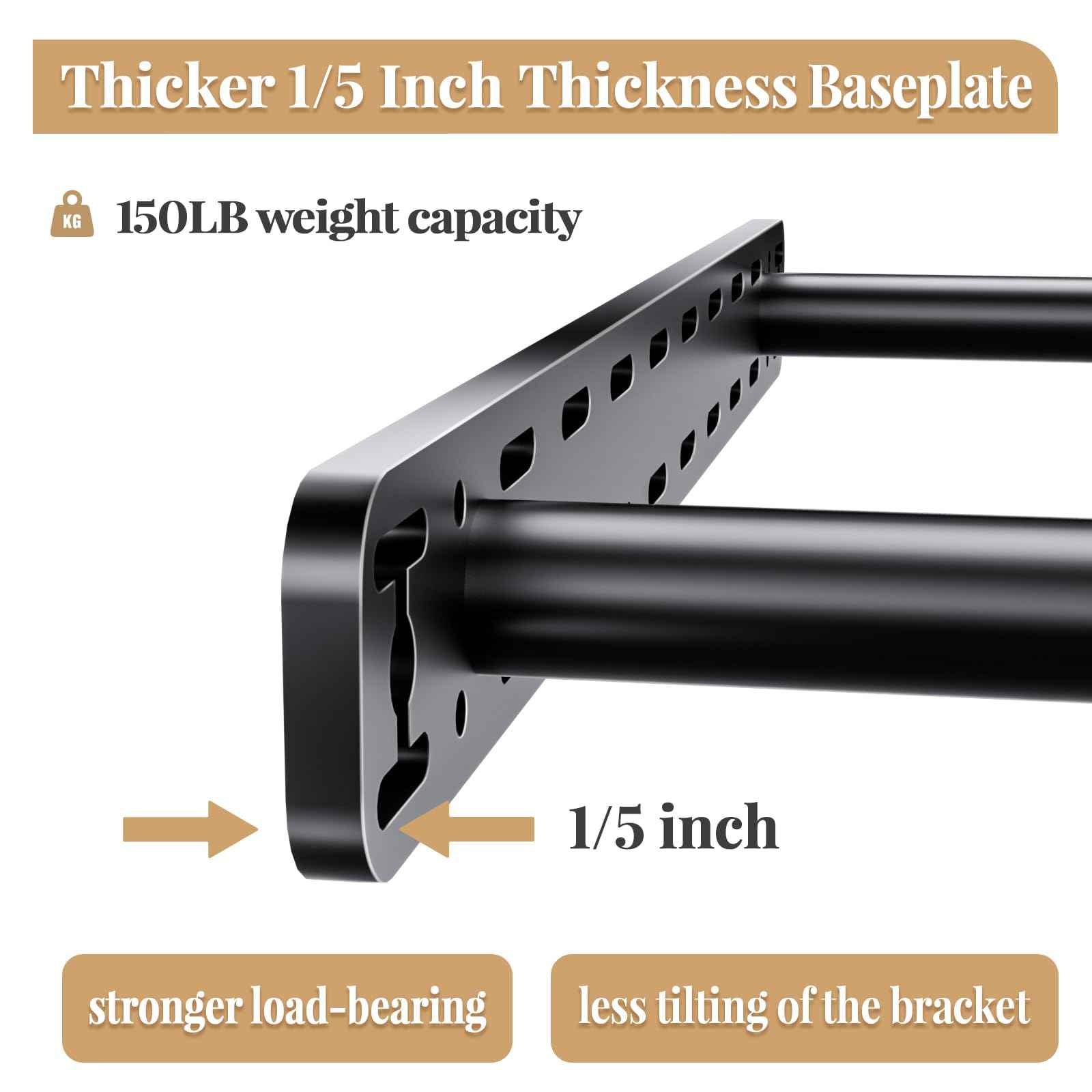 2pcs Floating Shelf Bracket Heavy Duty Hidden Metal Brackets for Shelf,Invisible Shelves Hardware Without Jig (22" x 8" x 1.5" Without Tools)