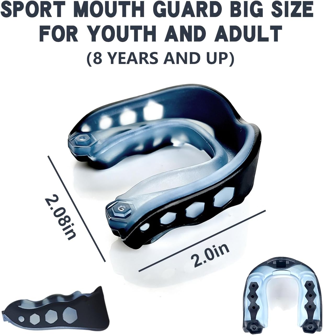 Skiennix Youth Football Mouth Guard - 2 Pack with Strap & Case for Sports | Ideal for Football, Boxing, MMA