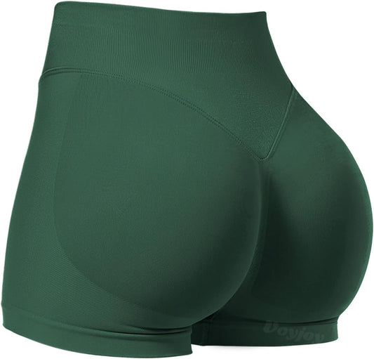 VOYJOY Women's Scrunch Butt Lifting Gym Shorts - Seamless Workout Biker Shorts in 2.5"/3.6"/4.5"/6" Sizes
