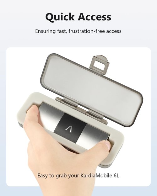 Kardia | Mobile Case for KardiaMobile 6L EKG Heart Monitor - Durable Silicone Pad for Travel, Transparent Black