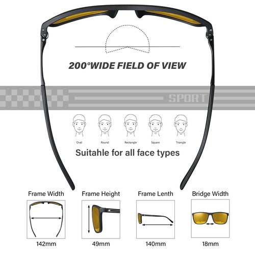4pcs Night Vision Driving Polarized Glasses for Men HD Yellow Lens Night Anti Glare Goggles Lightweight Eyeglasses Frame