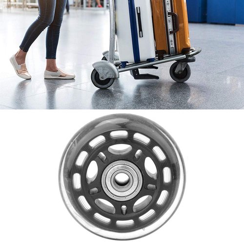 Kadimendium Roller Skates Replacement Wheels Silent PU 3in Skates Luggage Cart Accessories Black Board Caster Board with 608ZZ Bearing for Luggage Cart Skates