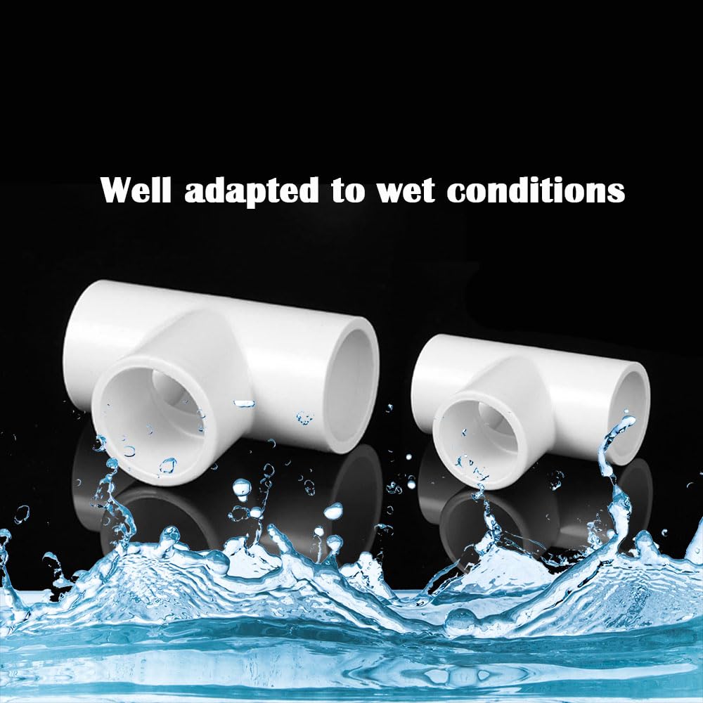 HayEastdor 5PCS 1 Inch Tee PVC Fittings Adapter Pipe Fitting Connectors Socket x Socket for Sprinkler, Drip Irrigation System, Pipes Extension HE064-1