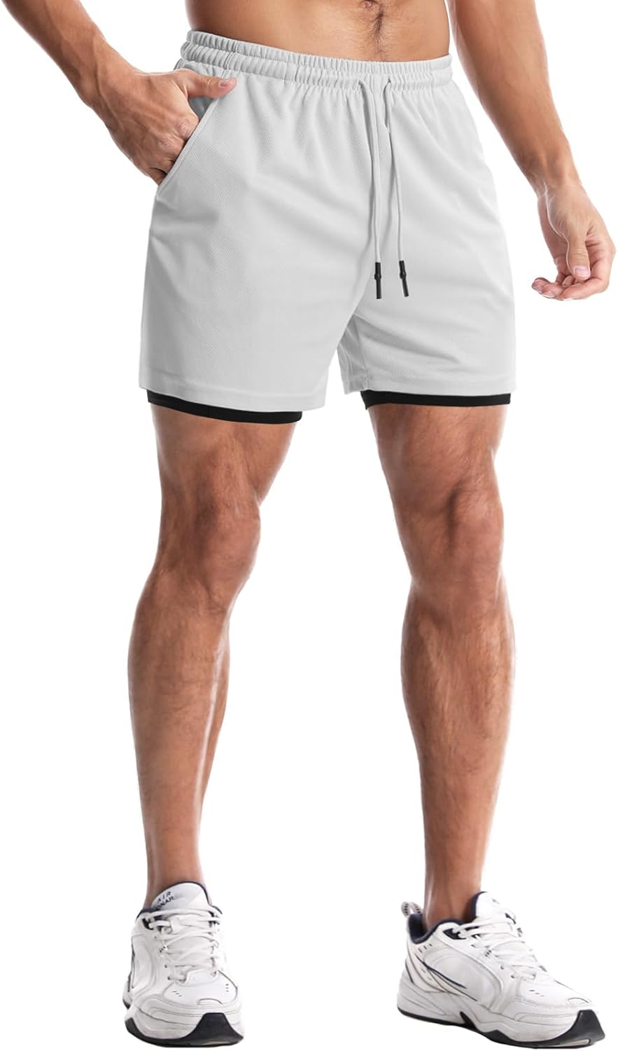 Aolesy Men's Gym Shorts - Lightweight 5”/7” Running Shorts with Liner & 5 Pockets for Athletes