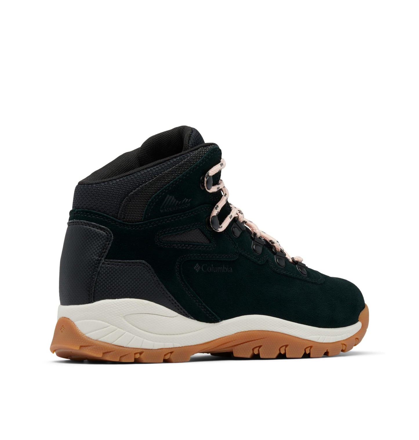 Columbia Womens Newton Ridge Plus Waterproof Amped, Black/Blush Rose, 6 Wide