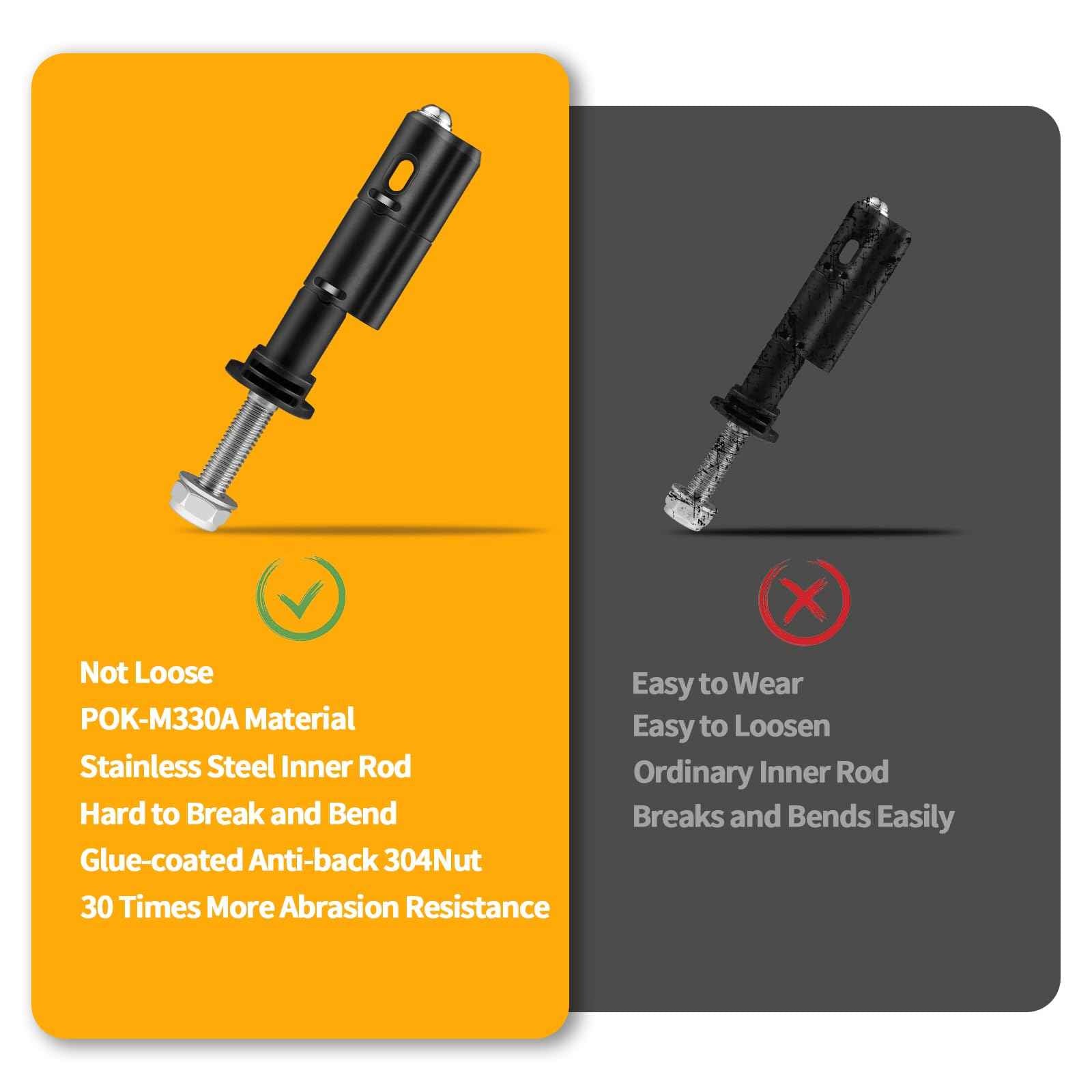 Mounting Pins for Recovery Boards, 4 PCS Lockable Traction Board Mount Pins, Safety Theftproof Mounting Pins Compatible with MaxTrax MKII Recovery Boards, Including M10 Bolts, 140MM Pins