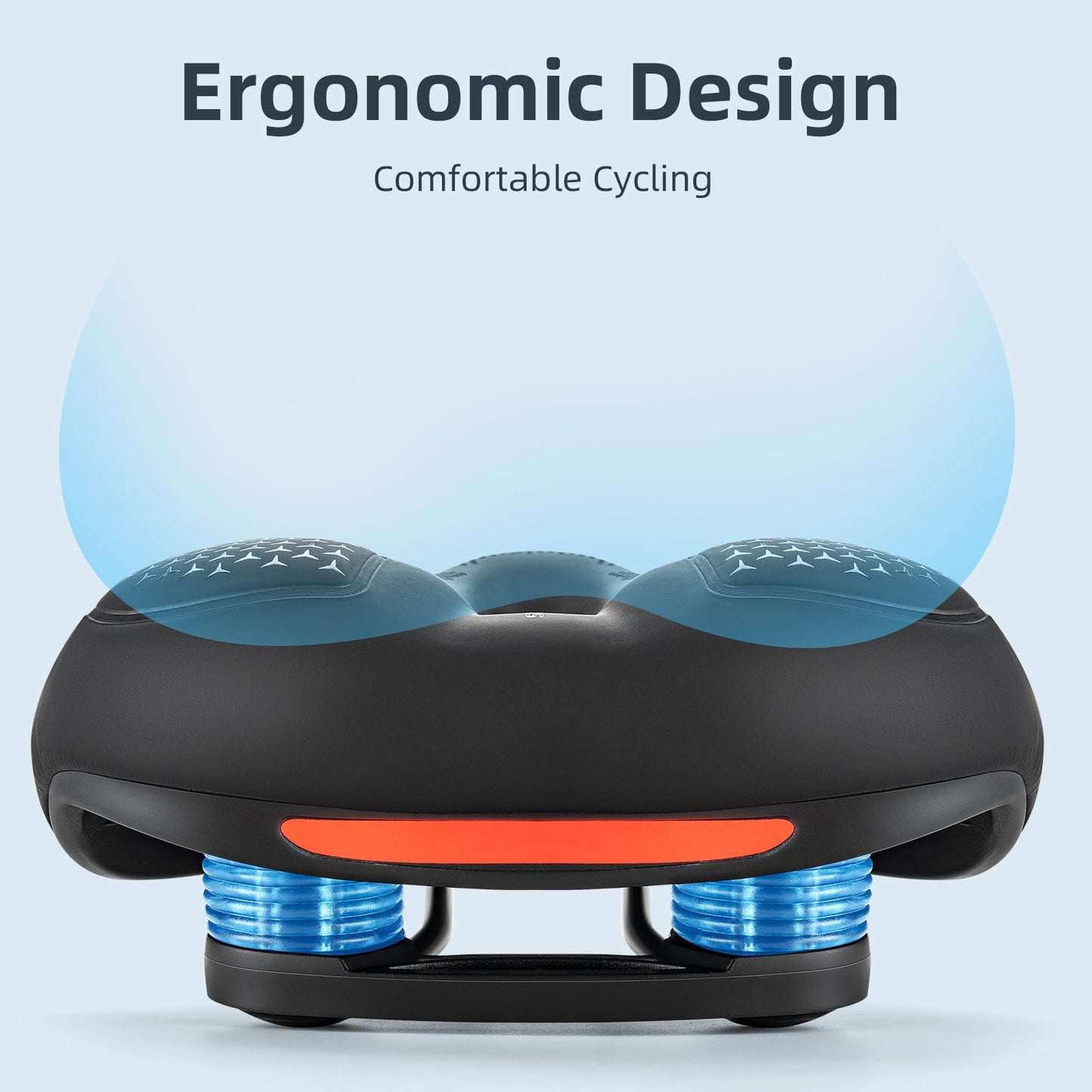 ROCKBROS Comfort Bike Seat - Universally Comfy Gel Bicycle Seat Fits Stationary, Mountain, and Cruiser Bike Saddles - Easy Assembly Tools Included