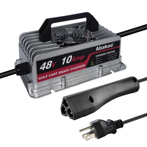Abakoo 48V 10A RXV Golf Cart Battery Charger for Ez-Go EZgo TXT, with RXV Plug 3 Prong Connector, IP67 Waterproof