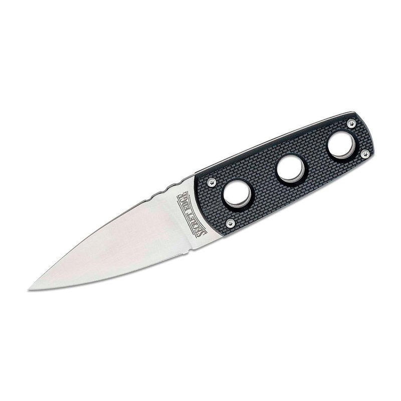 Cold Steel Secret Edge Durable Lightweight Japanese AUS8A Steel Drop Point 3.5" Fixed Blade Tactical Outdoor Hunting Concealed Carry Neck Knife, Griv-Ex Handle, Secure-Ex Sheath