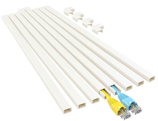 Yecaye Beige Cord Hider, One-Cord Channel Cord Cover on Wall, Cable Management Kit, Wire Covers for Cords, W0.59in H0.4in, Beige