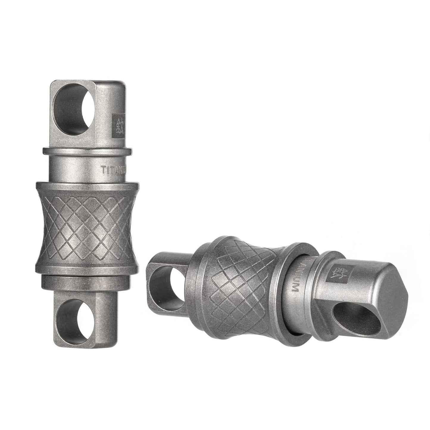 BANG TI Titanium Quick Release Swivel Keychain, Pull Apart Detachable Keychain Heavy Duty Car Key Holder with 4 Stainless Steel Key Rings （S 2-Pack）