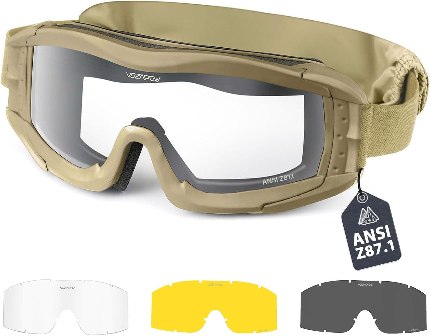 Skiennix Airsoft Goggles - Anti-Fog Safety Glasses | ANSI Z87.1 Certified & Impact Resistant