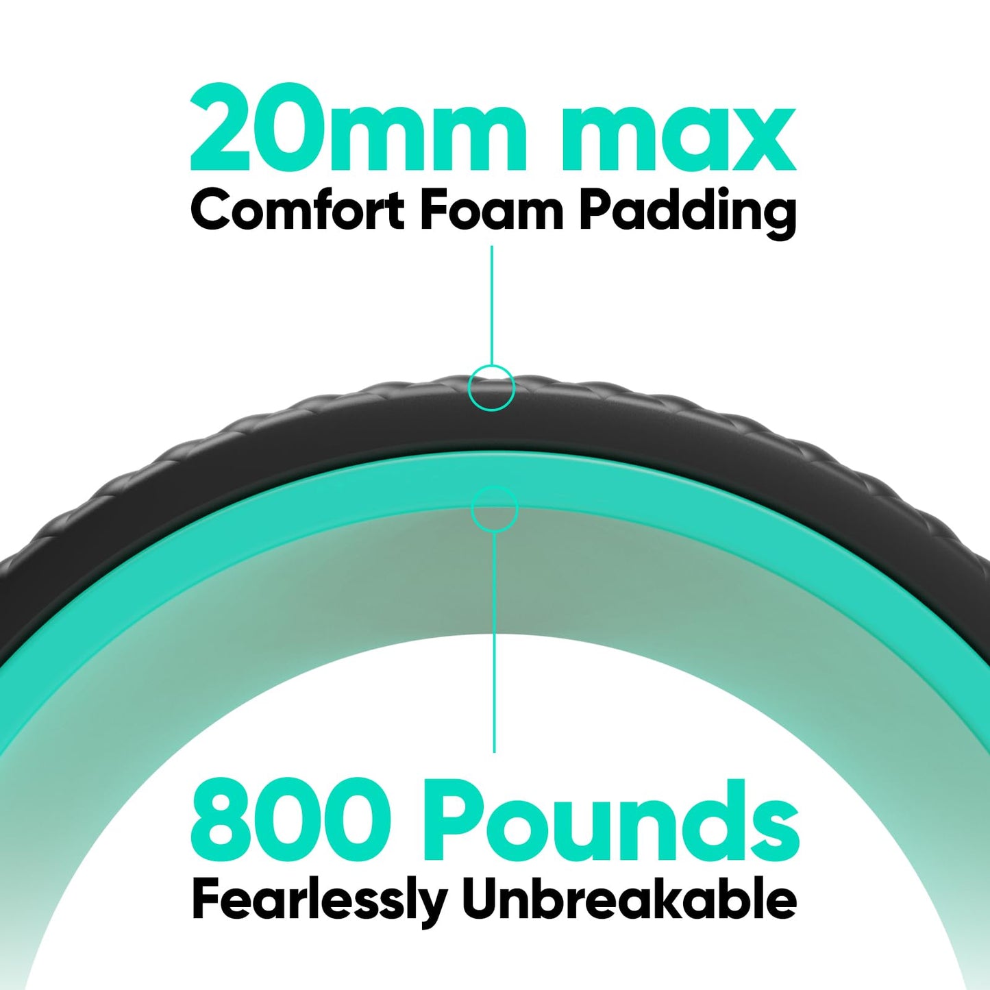 FitBeast Back Roller - Deep Tissue Massage Wheel, Yoga Wheel & Back Stretcher for Pain Relief (9'', Blue)