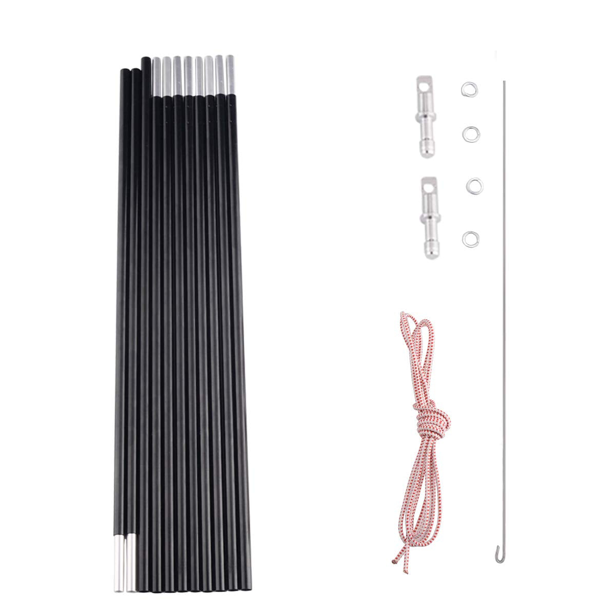 BRILLIANCE4U Tent Poles Replacement 0.33"/8.5mm, Fits Both Female and Male Ends, Lightweight Tent Pole Repair Kit, 7001 Aluminum Alloy Tent Rod, 14ft 7in 2 Poles Pack