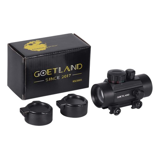 Goetland 1x30mm Red Dot Sight Reflex Sight Scope Green Red Dot Optics SFP Flip up Lens Cap 4 MOA with 20mm Rail Mount