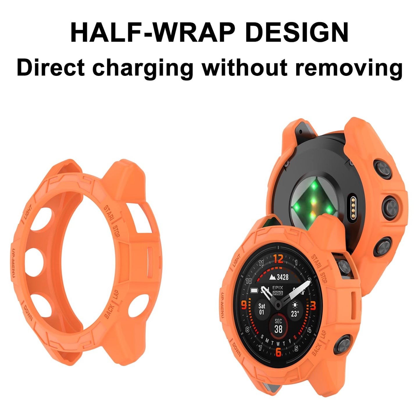 HXFRTYU 8 Pack Case Compatible for Garmin Fenix 8 AMOLED, Scratch-Resistance TPU Military Protection Rugged Cover Bumper for Garmin Fenix 8 47mm AMOLED Smartwatch Accessories