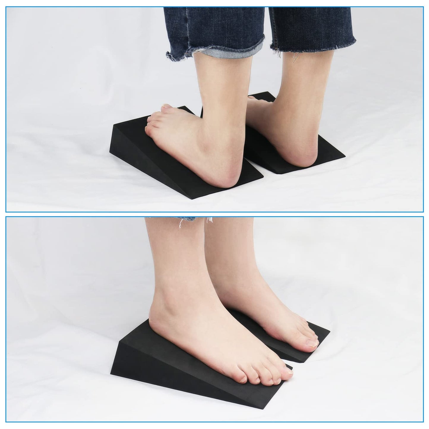 12'' Yoga Wedge Block Foam Wedge Slant Board - 2 Pcs Squat Wedges, Black
