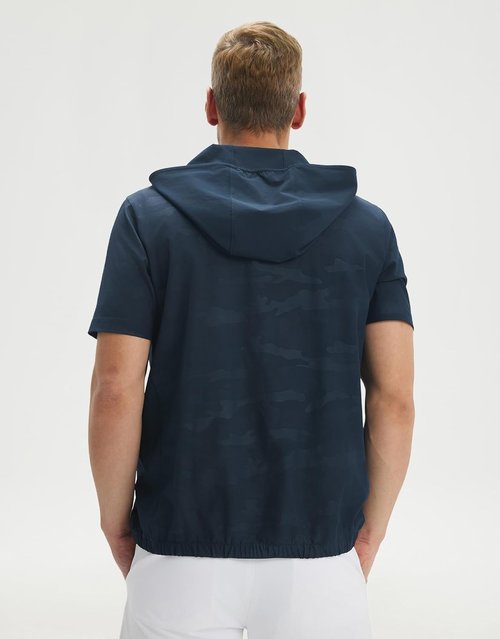 M MAELREG Short Sleeve Hoodie for Men - Lightweight, Water-Resistant, Embossed Pattern | Perfect for Golf