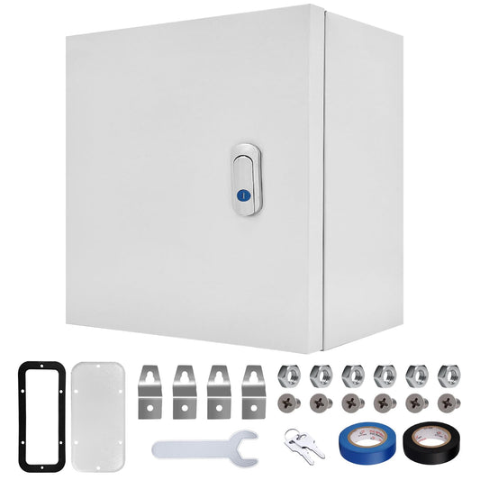 CXCESNS Outdoor Electrical Box 16 x 16 x 8”D NEMA 4X Enclosure Steel Box, Waterproof & Dustproof Outdoor/Indoor Lockable Electrical Junction Box, with Mounting Plate