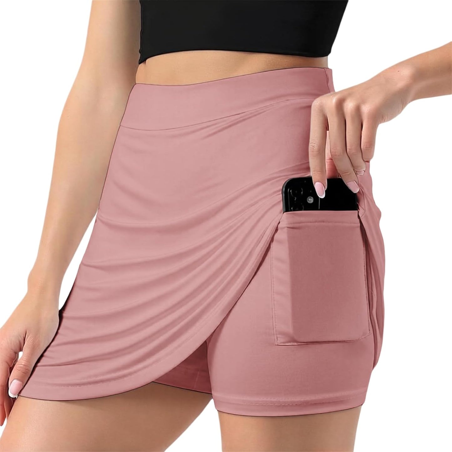 Skiennix Women's Tennis Skirt - High Waisted A-Line Golf Skorts with Pockets | Lightweight & Flowy