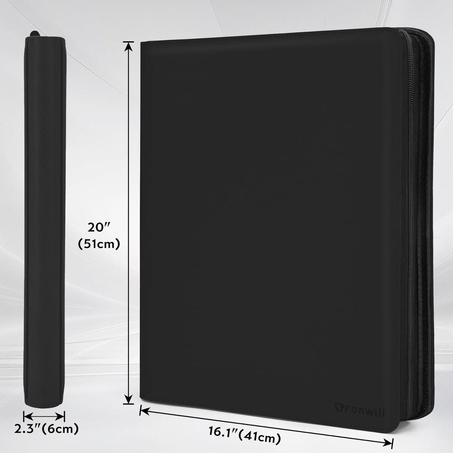 Skiennix Toploader Binder - 16 Pocket Card Holder for 3" x 4" Rigid Cards | Holds 640 Top Loaders (Black)
