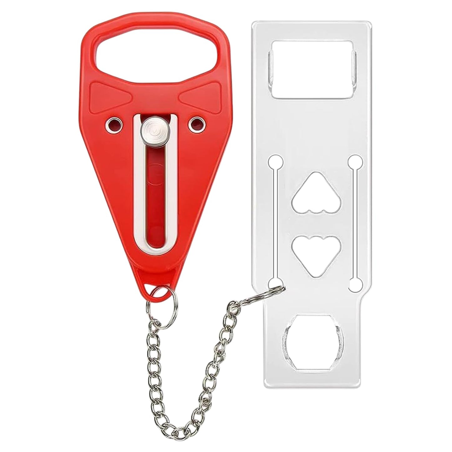Portable Door Lock Extra Security Essential Safety & Privacy Travel Lockdown, Prevent Entry Stopper, Protect Family While Traveling Home Bedroom Hotel Apartment College (1 Red)