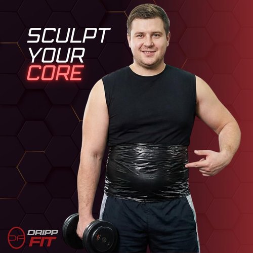 Dripp Fit Osmotic Plastic Body Wrap Workout and Sweat Enhancer Stomach Body Film Applicator Power Wrap 60 Meters Black