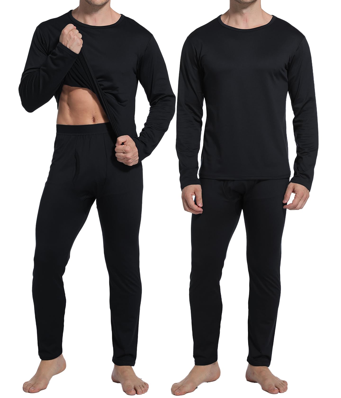 Raxilon 2 Set Thermal Underwear Long Johns for Men Fleece Lined Base Layer Tops and Bottoms Set Cold Weather Clothing Gear Winter Gift