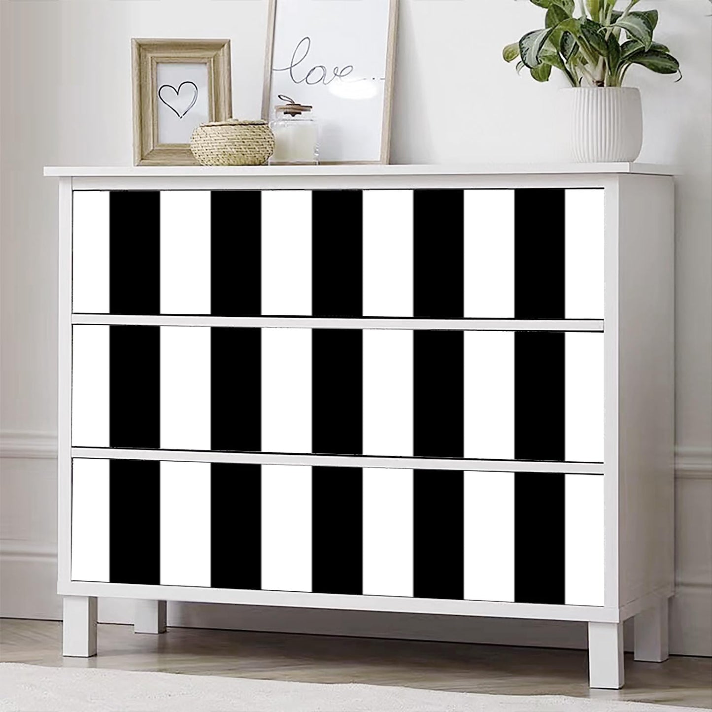 Amiya Wallpaper Peel and Stick Black and White Striped Wallpaper Geometric Removable Contact Paper Modern Self Adhesive Easy to Clean DIY Vinyl Home Decoration A Set of 17.3'' x 1200'' Roll