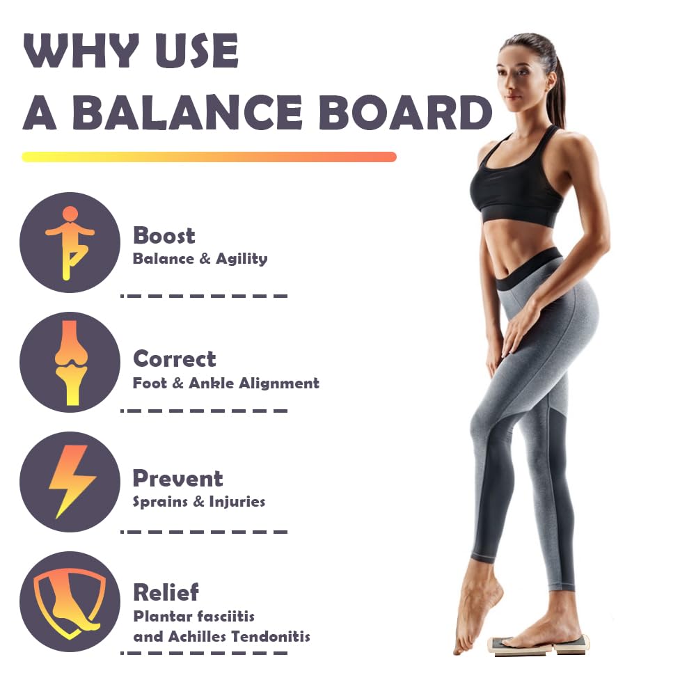 Ankle Balance Board for Stability & Strength Training – Single Leg Balance Board Wobble Board Balance Trainer for Ankle Strengthener, Axis Board for Home Gym, Rehab & Athletic Training