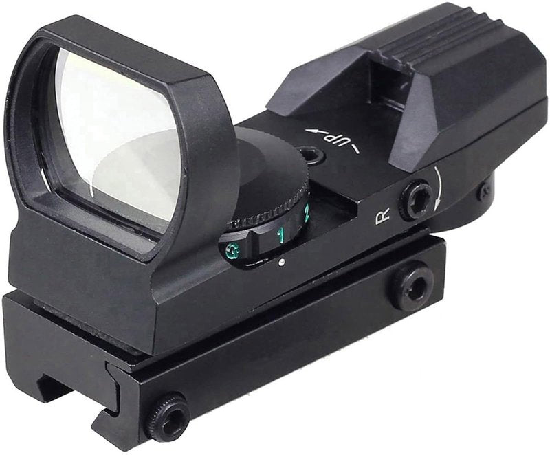 MAYMOC Red and Green Reflex Sight with 4 Reticles, 3/8" Dovetail Mount for Airgun Airsoft 11mm Rail and .22 RF