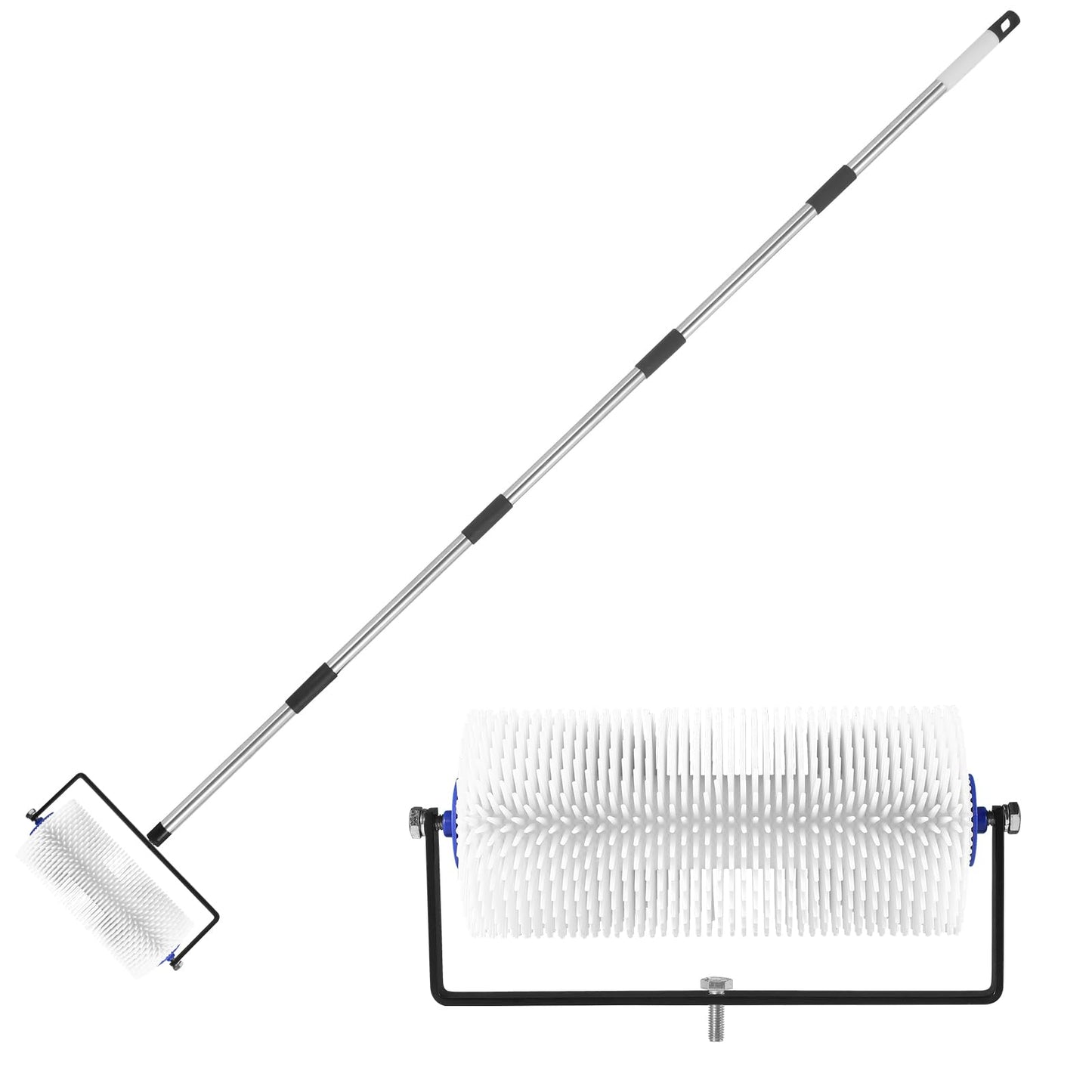 Spiked Roller for Self Leveling,9” Floor Leveling Spiked Roller for Self Leveling Concrete & Epoxy Bubble Removal - Adjustable Handle (34-77in) Lightweight Durable Screed Tool for Cement, Paint