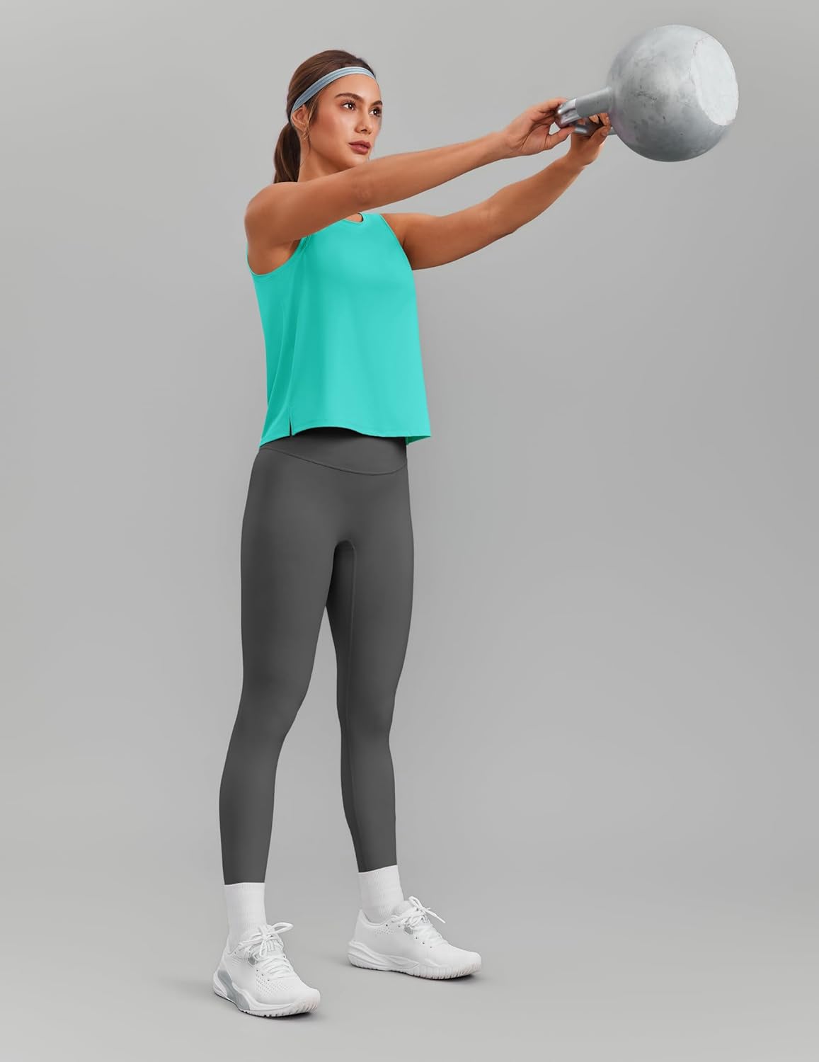 PINSPARK Ice Silk Workout Tank Tops - UPF50+ Quick-Dry Cropped Gym Tops for Women | Ideal for Running & Pilates