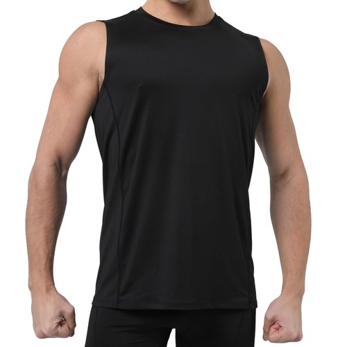 WXUP HOPS Men’s Sleeveless Performance Workout Tank Top - Moisture-Wicking & Quick Dry Gym Muscle Shirt for Running Fitness Basketball Outdoor Sports (Black1, S)