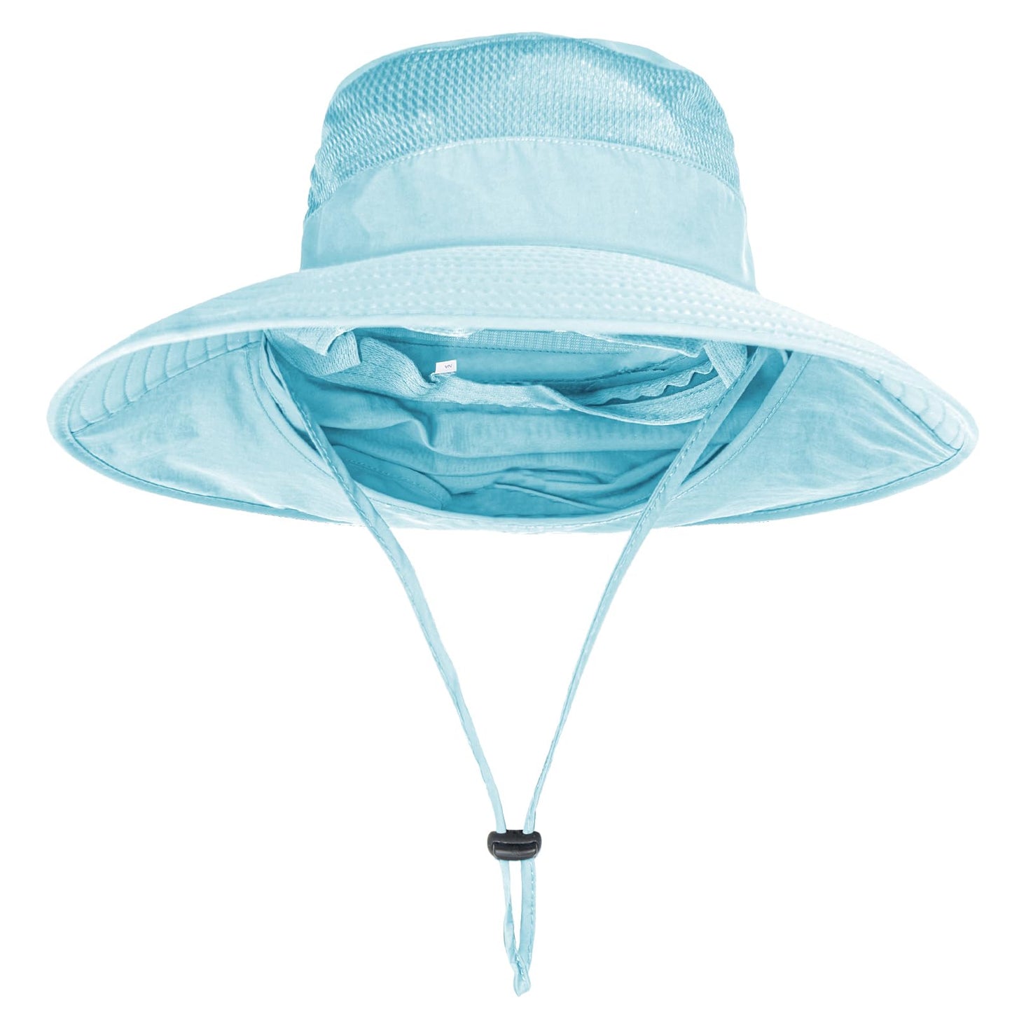 2Pack Sun Hats for Men Women Fishing Hat UPF 50+ Breathable Wide Brim Bucket Hats Summer UV Protection Safari Hat with Neck Flap Black/Blue