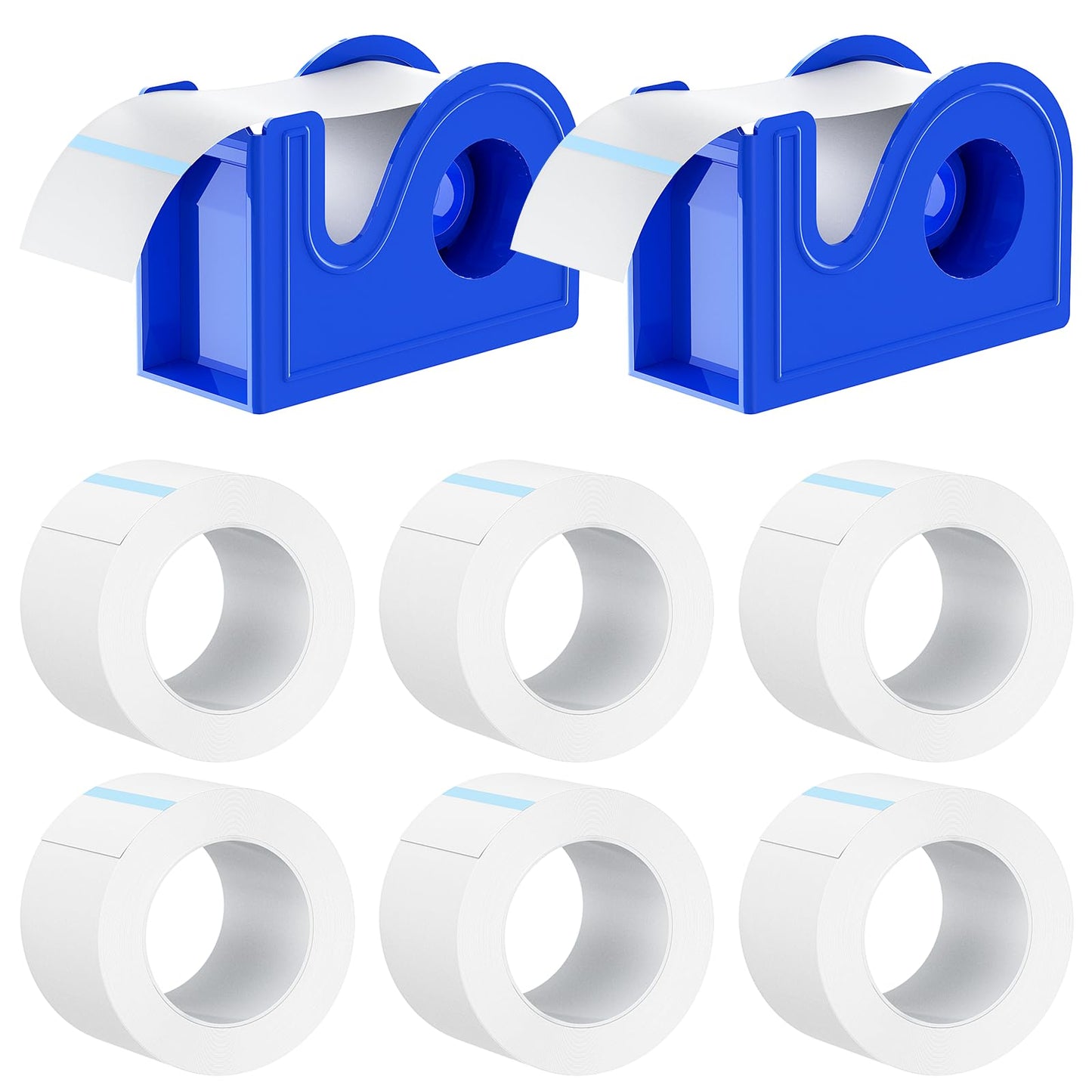 Rose Romee 2 Rolls Surgical Medical Tape with Dispenser 2 Each, 1 Inch X 10 Yard Paper Tape Medical, Wound First Aid Tape, meedical Tape White, NonSterile